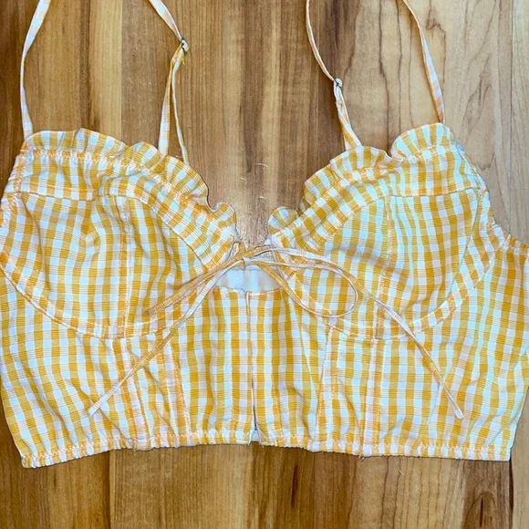 Out From Under yellow gingham corset top size M - Picture 4 of 10